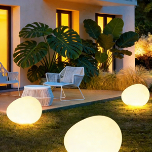<span class=keywords><strong>Lampe</strong></span> <span class=keywords><strong>solaire</strong></span> à LED en forme de galet, en matériau PE, étanche IP65, alimentée par courant continu, pour jardin, extérieur, paysage, pierre de sol - Product Image 4