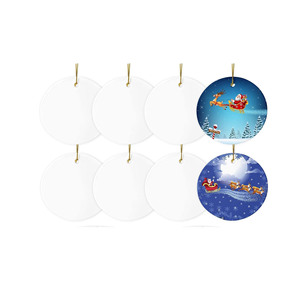 Prix usine personnalisé bricolage vierge personnalisé imprimé décoration de noël ornements en céramique pour sublimation - Product Image 1