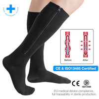 OEM Fermuarlı Kompresyon Çorapları Kadın & Erkek-Diz Altı 15-21mmHg Açık Burunlu Kompresyon Çorabı Premium Spor Kompresyon Çorapları