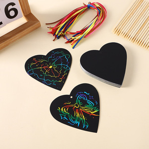 Peintures à gratter élégantes faites à la main pour la Saint-Valentin, style ange féerique, <span class=keywords><strong>carte</strong></span> d'amour, 6 feuilles de papier, vente saisonnière, cadeaux - Product Image 1