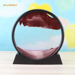 HelloWorld פופולרי 3d שעון חול עמוק ים דינמי ראיית Sandscape שעון חול Sandscape חול תמונה נע חול אמנות