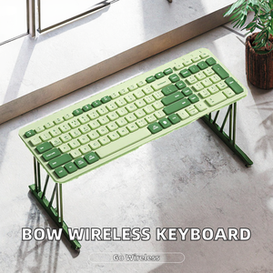 BOW Ultra dünne Dual-Mode 2.4G BT USB Ergonomische Silent Computer Tastatur Membran Modische Universal für <span class=keywords><strong>Desktop</strong></span>-Laptop - Product Image 2