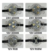 Boîte d'échantillons pour éclairage sur rail permanent, spot LED RGBW style pierre précieuse pour lumières de Noël, de fêtes et de gouttières de maison