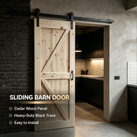Pintu Geser Kayu Fir Solid Produksi Stabil dengan Insulasi Suara untuk Konstruksi Villa dan Hotel