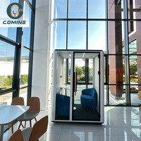 Cabine de réunion insonorisée mobile et moderne en aluminium, capacité de deux/quatre/six personnes, pour hôtel, entrepôt, villa, centre commercial