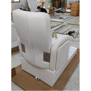 Fauteuil de pédicure blanc de luxe avec massage, plateforme de spa pour les pieds, système de douche, mobilier moderne pour salon de manucure - Product Image 5