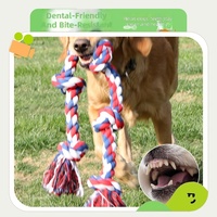 Jouet pour chien en corde de coton robuste et écologique, rayé, original, durable, pour mâcher, interactif, pour tirer, nettoyage dentaire, intérieur/extérieur