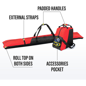 Borsa da sci e scarponi in poliestere 600D con rivestimento impermeabile combinato all'interno può ospitare sci fino a 180cm - Product Image 2