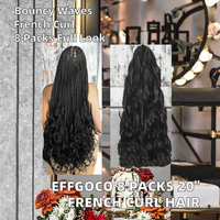 Perruque synthétique 24 pouces, extensions ombrées, tresses au crochet Faux Locs, Nu Locs Gypsy Goddess, douces et bouclées