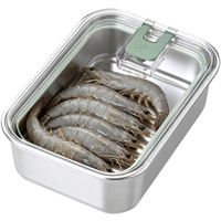 Boîte à lunch portable en acier inoxydable avec couvercle à ouverture facile en un clic, récipient de stockage alimentaire étanche pour le bureau et l'école