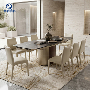 Tavolo da pranzo <span class=keywords><strong>con</strong></span> piano in pietra sinterizzata Guangdong Foshan fabbrica tavolo da pranzo allungabile per 8 sedie <span class=keywords><strong>con</strong></span> Base in acciaio al carbonio - Product Image 5