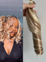 Cheveux synthétiques bouclés soyeux de 14 pouces, style bob court bouclé à la française, pour tresses en boîte, boucles lâches pour femmes noires