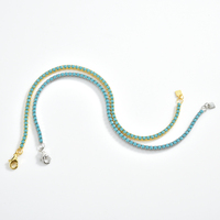 FUAMAY Chaînes de tennis réglables en argent 925 avec bracelets en pierres précieuses en diamant turquoise naturel Accessoires de mode Micro Tennis