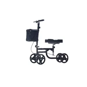 SC4095A Folding Adults Walker Medical Deficientes Pessoas Aço Inoxidável Ajustável 4 Rodas Knee Walker Com Suporte De Joelho