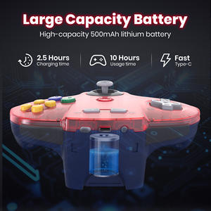 4 packs de manettes de jeu sans fil <span class=keywords><strong>N64</strong></span> 2.4GHz + adaptateur <span class=keywords><strong>N64</strong></span> pour console Nintendo <span class=keywords><strong>N64</strong></span> Rumble Pak et rechargeable - Product Image 2