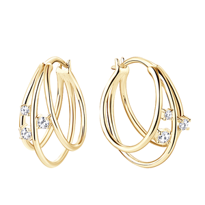 Pendientes de Aro con Moissanita VVS de 0.16CT, Chapados en Oro de 18K, Joyería Fina Brillante, Certificados, de Lujo, para Novias, para Mujer - Product Image 4