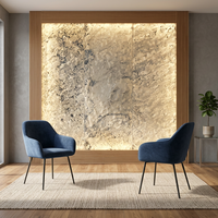Silber-Galaxie Transluzente Naturstein-Verblendplatte Bodenfliese mit Glitzereffekt Hinterleuchtete Innenwände und Decken Luxusausführung