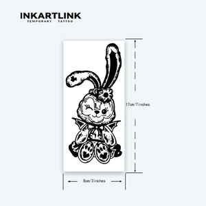 Autocollant de tatouage INKARTLINK pour le corps, autocollant de tatouage en papier, lapin effrayant, gothique, imperméable, écologique, longue durée, 15 jours, en vrac - Product Image 4