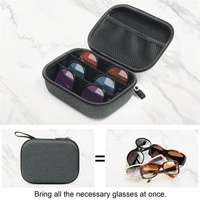 Organisateur de lunettes de soleil de voyage étui à lunettes 3 fentes réglables pour plusieurs lunettes boîte à lunettes dure pour hommes femmes