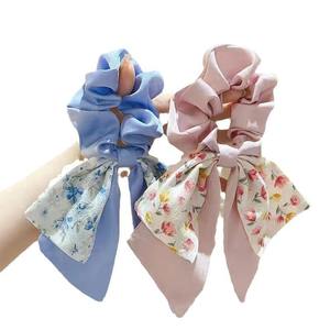 Coleteros de Cinta Floral de Alta Calidad para Mujer, Lazos de Pelo de Seda Satinada, Venta Caliente Transfronteriza, Accesorios para el Cabello con Lazo para Cola de Caballo - Product Image 5