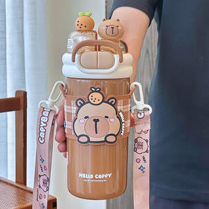 Bouteille d'eau isotherme Hello Cappy Kids 500 ml avec paille pour enfants, gourde en acier inoxydable pour l'école - Product Image 3