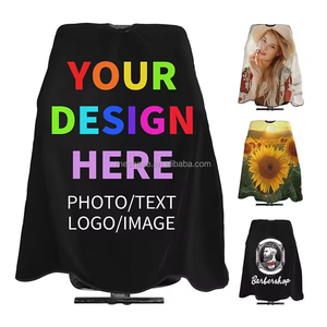 Nueva llegada: Capa de peluquería personalizada de alta calidad con diseños, delantal de poliéster con broches para peluquero/a - Product Image 6
