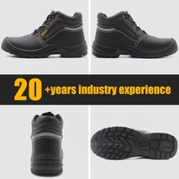 Zapatos de Seguridad Tiger Master para Hombre, Económicos, con Puntera de Acero, Resistentes a Pinchazos, de Cuero Negro, Resistentes al Aceite y al Ácido, Antideslizantes, para Obras de Construcción