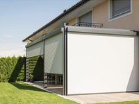 Stores verticaux motorisés en alliage d'aluminium pour extérieur, pare-soleil électrique coupe-vent à fermeture éclair, stores enrouleurs pour pavillon