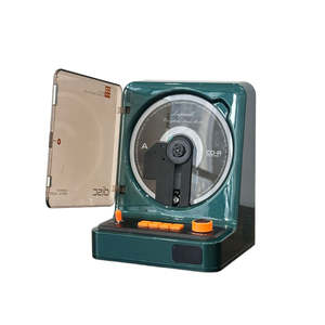 Reproductor de CD de escritorio retro colorido con cubierta transparente, control de perilla, sonido estéreo HIFI, transmisión inalámbrica, entrada AUX, reproducción USB. - Product Image 4