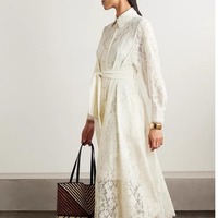 Robe longue trapèze en laine peignée, style bohème, couleur unie, imprimé numérique, lavable, taille naturelle, boutonnée devant, pour l'automne