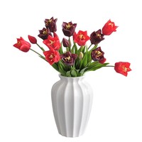 Bouquet de tulipes artificielles douces faites à la main pour décorations de mariage, cadeaux et murs floraux