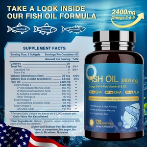 Capsules d'huile de poisson halal Oméga 3 6 9 2400 mg de haute mer pour les soins de la peau, en vrac, avec Epa Dha Oméga 3 de haute mer, huile de poisson Oméga 3, huile de poisson Oméga-3 - Product Image 4