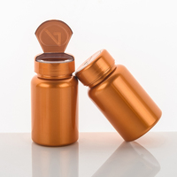 Bouteilles de capsules de médicaments en plastique orange électro-plaqué de haute qualité, vente en gros, 120cc, avec bouchon à rabat