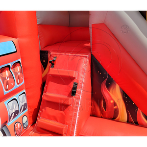 Château gonflable commercial pour enfants, thème camion de pompiers, avec toboggan intégré, pour fêtes d'<span class=keywords><strong>anniversaire</strong></span> en extérieur et entreprises de location - Product Image 5