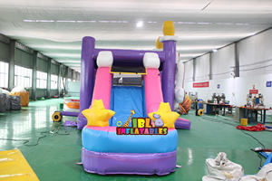 Château sautant de licorne gonflable commercial avec la maison de rebond d'arrière-cour de PVC de glissière à <span class=keywords><strong>vendre</strong></span> inclut le ventilateur - Product Image 4