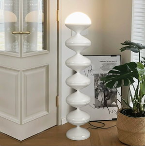 Lampe sur pied LED E27 moderne et créative à bande torsadée, avec hauteur réglable et lumière à intensité variable, idéale pour le salon près du canapé - Product Image 2