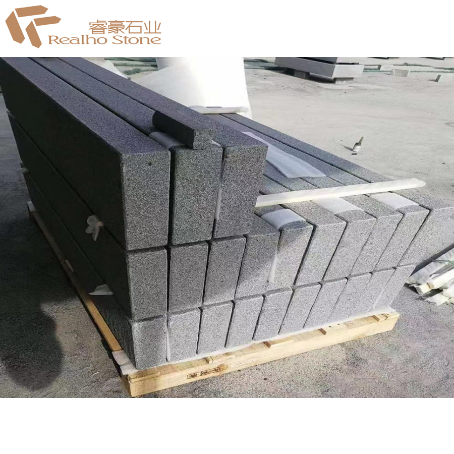 China G654 Dark Grey Granite Curbstone For Curbing Project