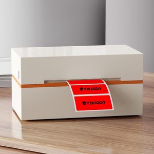 Étiquettes thermiques rouges en vinyle 25 mm x 50 mm en rouleau, autocollantes, rectangulaires, étanches, pour adresses, codes-barres, codes QR, bricolage - Product Image 6
