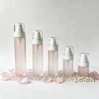 Flacon pulvérisateur à brume ultra-fine rose dégradé mat 30ml 50ml pour cosmétiques avec pompe à lotion et capuchon rond