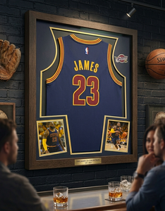 <span class=keywords><strong>Cadre</strong></span> en bois S&L de luxe fait main, écologique, avec protection UV, et passe-partout double sans acide pour uniformes de basketball, baseball, football - Product Image 4