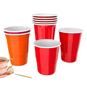 डिस्पोजेबल 12oz लाल बीयर पार्टी खेल दो-रंग के लिए प्लास्टिक के कप पीने कप 360ml 50pcs/पैक