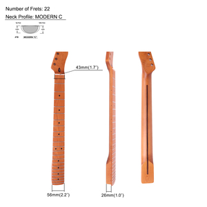 Assado Bege Satin Finish TL <span class=keywords><strong>Guitar</strong></span> Pescoço 12 \ "Raio com 10 mm buracos e 22 trastes instrumentos de cordas Parte & acessório - Product Image 5