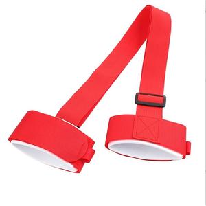 Sangles de ski réglables, harnais en nylon bleu pour le ski et la luge, avec accents rouges, taille individuelle Ztc425 - Product Image 2