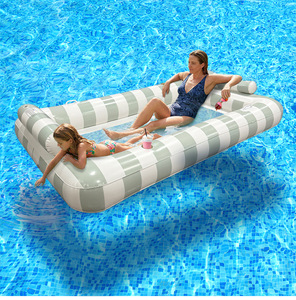 Interactive PVC Inflatable Raft Float Dual-Layer Seating Design Swimming Pool <b>Toy</b> for Kids Adults Summer Water Games - Product Image 4