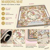 Tapis de jeu de Mahjong et de poker 33 pouces en caoutchouc antidérapant, insonorisant, motif moderne et luxueux, imperméable, pour casino et jeux d'argent