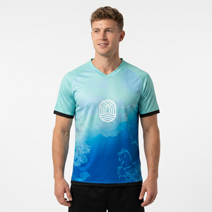 ชุดเสื้อฟุตบอลผู้ใหญ่คุณภาพพรีเมียม พิมพ์ลายดิจิตอลแบบซับลิเมชั่นตามสั่ง แห้งเร็ว ระบายอากาศได้ดี ยืดได้สี่ทิศทาง สำหรับทุกเพศ - Product Image 1