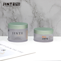 Pot épais en PETG dépoli transparent de haute qualité pour crème corporelle, cosmétique de luxe, soin de la peau, avec couvercle vert, 150 ml et 250 ml