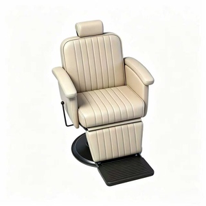 Fauteuil de Barbier Moderne en Cuir avec Rotation à 360 Degrés et Pompe Hydraulique pour Salons de Coiffure et Instituts de Beauté - Mobilier de Salon Commercial - Product Image 4