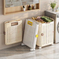 Panier à linge pliable multifonctionnel à suspendre, bac de rangement mural en plastique pour vêtements, literie et salle de bain