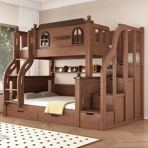 <span class=keywords><strong>Litera</strong></span> de Madera Estilo Castillo de Alta Calidad para Niños con Cajones de Almacenamiento y Escalera, Madera Sólida Ecológica, Directo de Fábrica China - Product Image 5